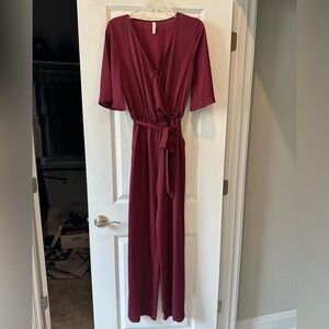 Tyche Elegant Burgundy Jumpsuit